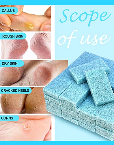 Maryton Disposable Foot Scrubber Pumice Pads, Pedicure Pumice Stone Dead Skin Callus Remover for Feet, 40Pcs (Blue Medium Coarse) - style: Blue Medium Coarse