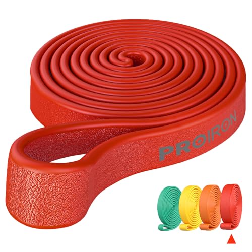 PROIRON Resistance Bands Pull Up Bands Comfortable Exercise Bands Anti-Slip Workout Bands for Pull up Dip Squat Gym Workout Physical Therapy Stretch Bands for Men & Women,Length 81.89in - color: #4 Red 50-125LBS, size: Upgraded