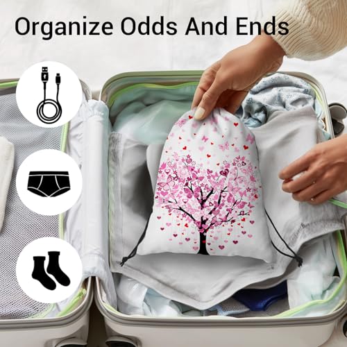 Gymnastics Grip Bag Tree Heart Gym String Storage Pouch Butterfly Pattern Small Bag - color: Butterfly Heart Pink