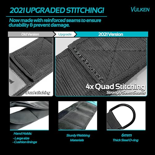 Vulken Tricep Rope Cable Attachment. 28.7 Inch & 22 Inch Two Lengths Built in One Pull Down Rope - color: Black