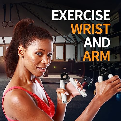 Grip Strength Trainer Set, 6 Pack, 50-350LB, Wrist Forearm Strengthener, Metal No Slip, Hand Grip Gripper Strengthener for Strength Training and Exercise, Hand Workout Squeezer Grip Strength - color: Silver,100lb