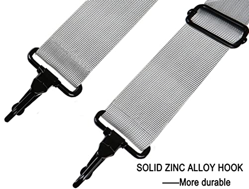 Shoulder Strap, Durable 55" Universal Replacement Laptop Shoulder Strap, Adjustable Comfortable Belt with Metal Hooks for Briefcase, Computer Messenger Bag, Laptop Case Luggage/Duffel/Camera, (Grey) - color: Grey