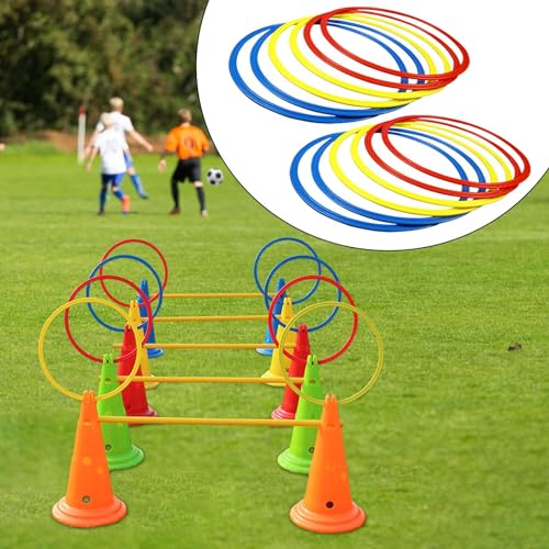 Agility Training Rings Football Training Agility Ring Workout Equipment Home Gym Portable for Kids Sports Rugby - size: 40cm 12 Pieces