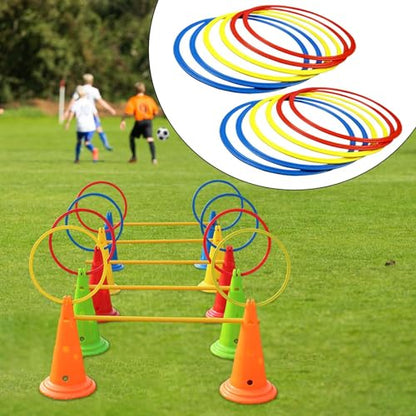 Agility Training Rings Football Training Agility Ring Workout Equipment Home Gym Portable for Kids Sports Rugby - size: 40cm 12 Pieces