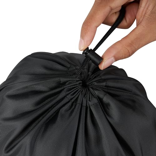 PALTERWEAR Drawstring Bag with Toggle - Nylon Cinch and Ditty Pouch - Six Pack (Black, 6 x 8 Inch, Set of 6) - color: Black, size: 6 x 8 Inch