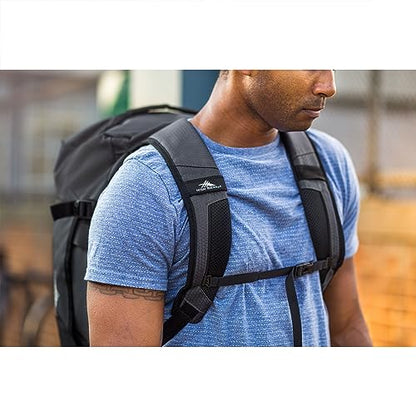 High Sierra Fairlead Convertible Duffel Bag, Lightweight and Durable Weekender Duffel, easily converts into backpack, 64L Capacity, Steel Gray/Mercury/Blue - color: Steel Grey/ Mercury, size: Convertible Backpack/Duffel