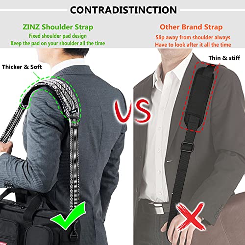 ZINZ Bag Shoulder Strap, Padded Adjustable Shoulder Strap Replacement - color: Black&white Jacquard, size: 57"