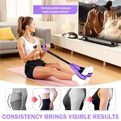 Multifunction Pedal Resistance Band with Handle,Tube/Petal/Foot/Full Body Resistance Bands with Handles,Multifunctional Foot Pedal Resistance Band,Leg Raise Straps. - color: Black 55lbs