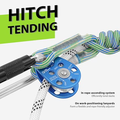 GM CLIMBING Swing Cheek Micro Pulley 30kN CE UIAA Certified - color: Ball Bearing | Blue-One Unit