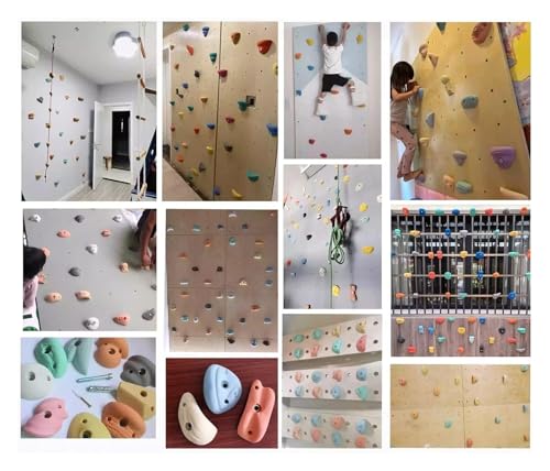 Climbing Kit,Climbing Holds, Climbing Holds Hand Grip Points, Resin Climbing Stones for Adult Indoor Outdoor, Premium Macaron Climbing(Plank Installation) - size: Plank installation