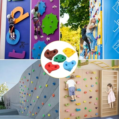 HYGRAD BUILT TO SURVIVE 20pc Rock Wall Climbing Holds for Kids - DIY Climbing Set Indoor & Outdoor Playground Accessories Wall Climbing Play Set