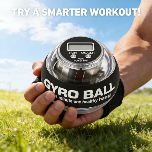 Torque Ball Hand Exerciser with Counter，Wrist Rehabilitation Exerciser，Forearm & Grip Strength Trainer Power Gyro Balls with LED Lights