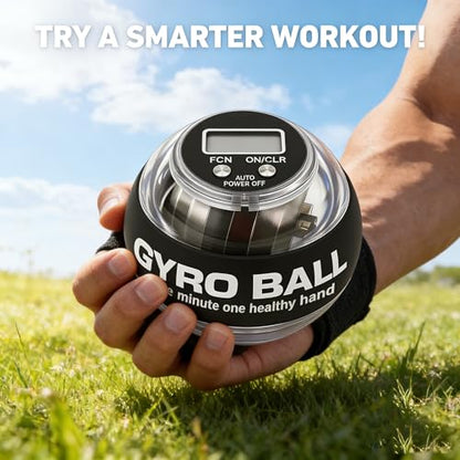 Torque Ball Hand Exerciser with Counter，Wrist Rehabilitation Exerciser，Forearm & Grip Strength Trainer Power Gyro Balls with LED Lights