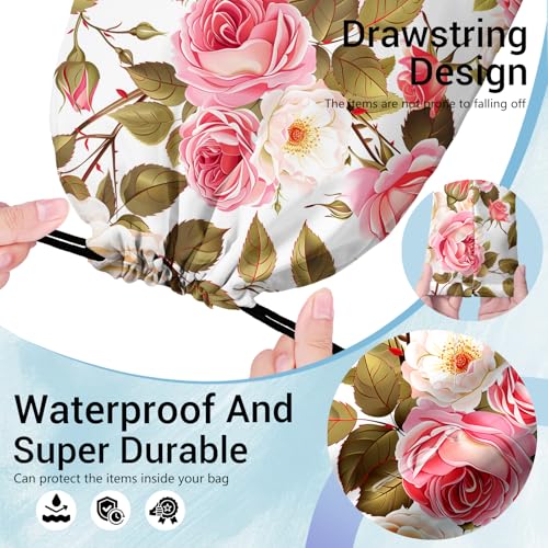 Gymnastics Grip Bag Lightweight Small Drawstring Grip Bags for Gymnasts - color: Blossom Floral-pink