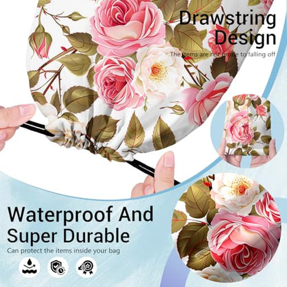 Gymnastics Grip Bag Lightweight Small Drawstring Grip Bags for Gymnasts - color: Blossom Floral-pink