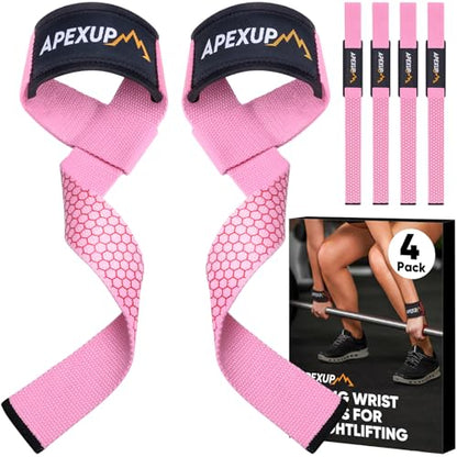 Weight Lifting Straps for Weightlifting, Lifting Wrist Straps Gym, Deadlift Strap, Anti Slip Silicone Weightlifting Strap Men Women Powerlifting, Strength Training - color: Pink, size: 2 Pair