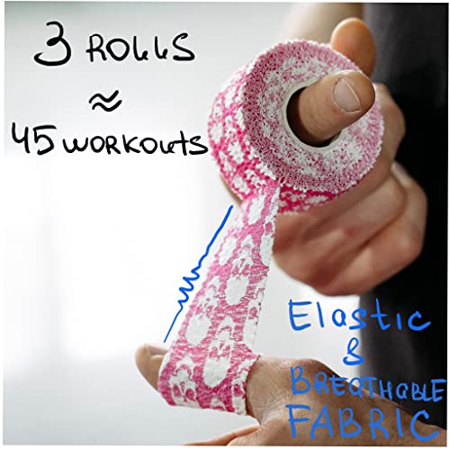 Professional Weight Lifting Thumb Tape - Protects Finger Tape, Adhesive for Powerlifting, Yoga & Gym, Hand Grip Support for Weightlifting, Deadlift, Barbell Hook Grip - color: SKULL