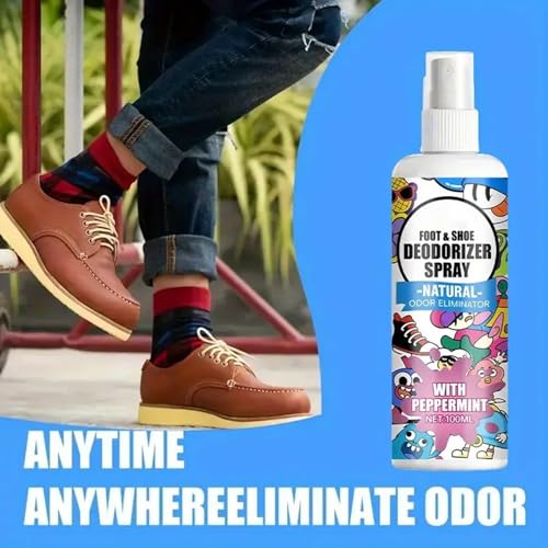 Shoes Spray for Smell 100ml Smell Eliminator Spray for Footwear | Footwear Odor Removal Mist for Travel Hiking Home Tennis Leather Fabric Canvas Sneaker
