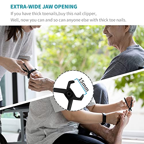 Ultimate Mess-Free Nail Clippers with Catcher:&Ultra Wide Jaw Opening Nail Clippers Set Toenail Clippers for Thick Nails,Precise, Hygienic, and Durable Nail Care for Men and Women