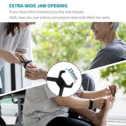 Ultimate Mess-Free Nail Clippers with Catcher:&Ultra Wide Jaw Opening Nail Clippers Set Toenail Clippers for Thick Nails,Precise, Hygienic, and Durable Nail Care for Men and Women