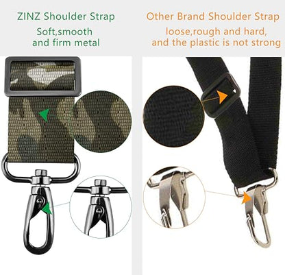 ZINZ Shoulder Strap 58" Ultra-Thick Fixed Padded and Adjustable Buckles Crossbody Strap for Briefcase Laptop Bag Luggage - color: Camouflage Green