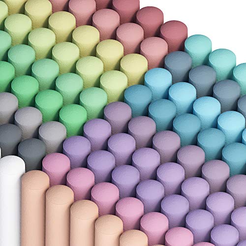 feela Sidewalk Chalk, 162 Pack 18 Colors Sidewalk Chalk Set For Kids Jumbo Chalk Bulk, Great for Kids Family, Paint on Sidewalk Wall School Driveway Blackboard Street Playground - color: Blue,Gray,Green,Orange,Purple,Rose Purple,Rose Red,Violet,White