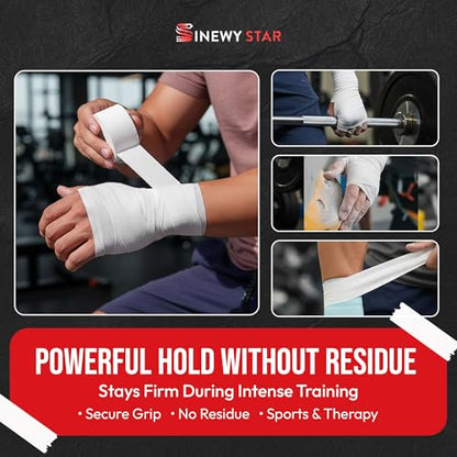 3-Pack White Athletic Tape, Easy Tear Sports Tape, Strong Adhesive Athletic Tape for Medical Trainers & Athlete, Suitable Tape for Hockey, Tennis, Gymnastics & Boxing - size: 3-PACK