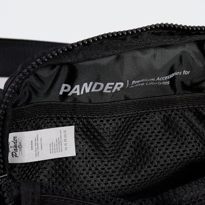 Pander Two Way Zipper Fanny Pack Nylon Everywhere Belt Bag for Women, Water Repellent Waist Packs, Crossbody Bags with Adjustable Strap (Black). | 1L nylon belt bag with a two-way zipper, three interior mesh pockets, and an adjustable strap for waist or c