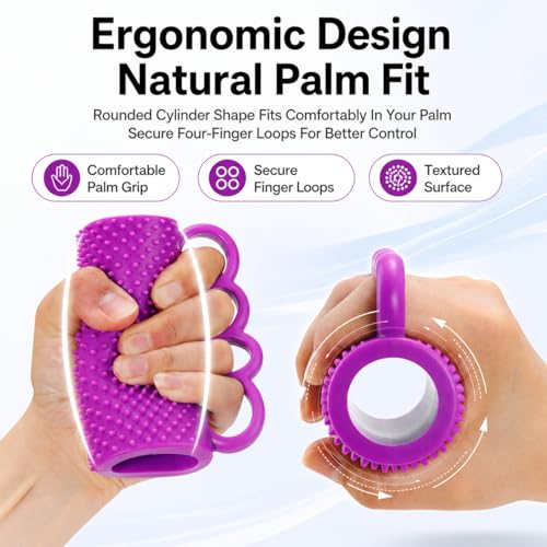 Hand Exercise Grip Ball for Grip Strength Training, 4-Finger Squeeze Ball, Textured Silicone Finger Exerciser for Stroke Hand Exercise, Arthritis and Carpal Tunnel Routines and Stress Relief - color: 1PC