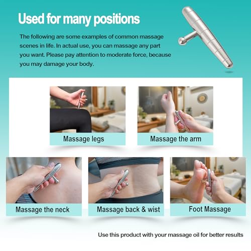 2 in 1 Trigger Points Massage Tool Stainless Steel T-Bar Deep Tissue Massage Tool for Pain Relief Full-Body Fascial Relaxation – Ideal for Shoulders, Neck, Legs, and Arms – Perfect for Sports Therapy
