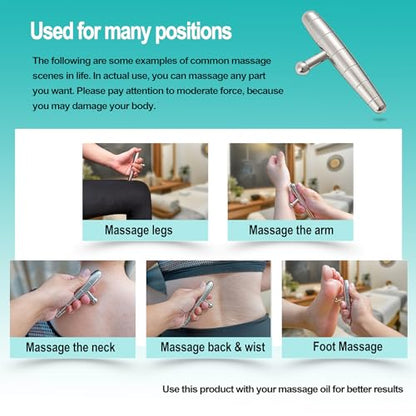2 in 1 Trigger Points Massage Tool Stainless Steel T-Bar Deep Tissue Massage Tool for Pain Relief Full-Body Fascial Relaxation – Ideal for Shoulders, Neck, Legs, and Arms – Perfect for Sports Therapy