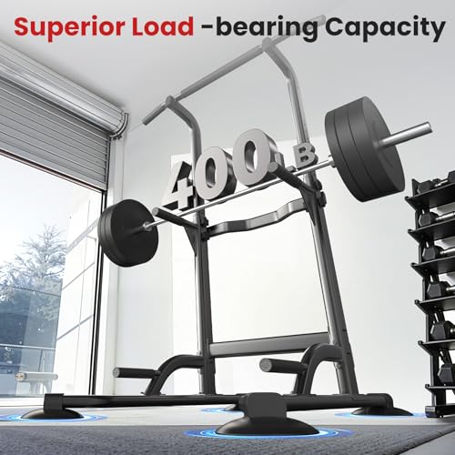 Dskeuzeew Pull Up Bar Free Standing for Multi-Function Home Gym Strength, Pull Up Dip Station Assistive Trainer Height Adjustable, Power Tower Training Heavy-Duty Fitness Equipment - color: Black