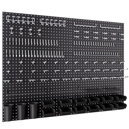 INCLY 48x36 Inch Metal Peg Board Kit 1/4" Pegboard Hooks Accessories | 6PCS Peg Board Panels, 234PCS Pegboard Accessories, Black Pegboard Wall Organizer, Tool Storage System for Garage Workbench - size: 48x36 Inch