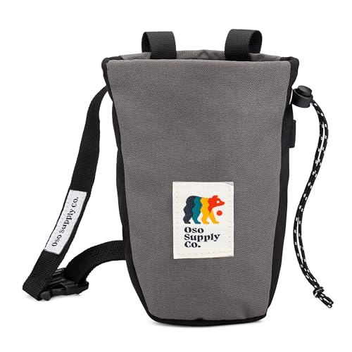 Del Cerro - Chalk Bag for Rock Climbing, U-Shaped Chalk Bucket with Zippered Pocket, Drawstring, Abrasion-Resistant Fabric, Perfect Gear for Indoor/Outdoor Climbing Bouldering - color: Black