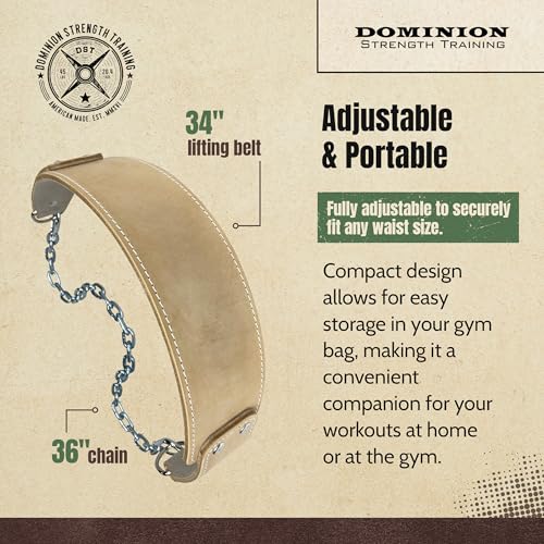 Heavy-Duty Leather Dip Belt with Steel Chain - Ultimate Accessory for Weighted Pullups, Dips, and Progressive Overload - color: Gray Suede