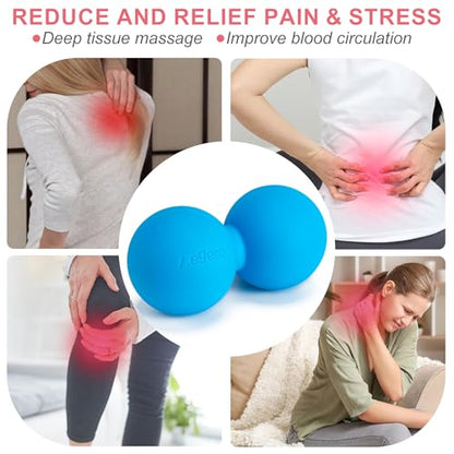 Aegero Peanut Massage Ball-Double Lacrosse Massage Ball, Mobility Ball for Myofascial Release,Yoga Therapy,Trigger Point Therapy,Muscle Knots and Acupoint Massage (Pink Firm Ball) - color: Pink