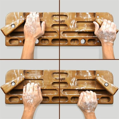 Yes4All Wooden Hang Board/Climbing Board for Doorway - Hand Strengthener Equipment for Training Finger, Grip and Pull Up - color: B. Natural - Upgraded