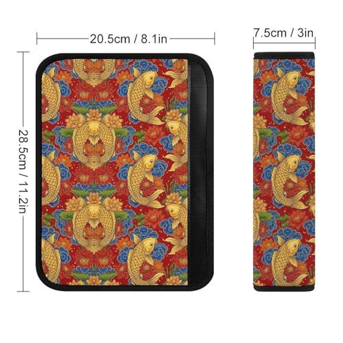 2 Pack Fish Animal Red Car Seat Straps Shoulder Pads Breathable Shoulder Protector for Elderly Support, Most Cars, Pressure Relief - color: Pattern 10