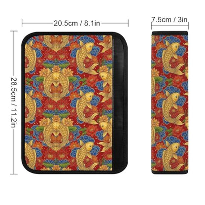 2 Pack Fish Animal Red Car Seat Straps Shoulder Pads Breathable Shoulder Protector for Elderly Support, Most Cars, Pressure Relief - color: Pattern 10