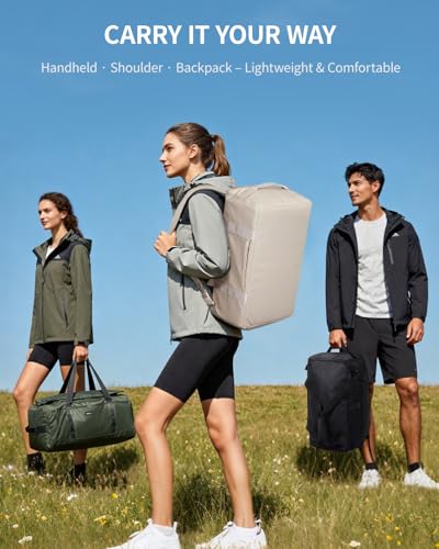 ECOHUB 40L Gym Bag for Women Men Water Resistant Sports Duffle Bag with Shoe Compartment & Wet Pocket, Travel Weekender Camping Backpack - color: Black