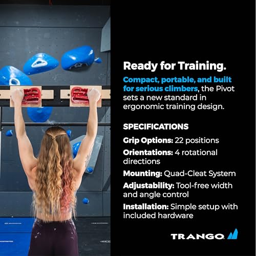 TRANGO Rock Prodigy Hangboard - Finger Training Board for Rock Climbing, Build Finger Strength, Home Training Board, Natural - Beech Wood, Pivot, Forge, Training Center - style: Pivot (Gray)