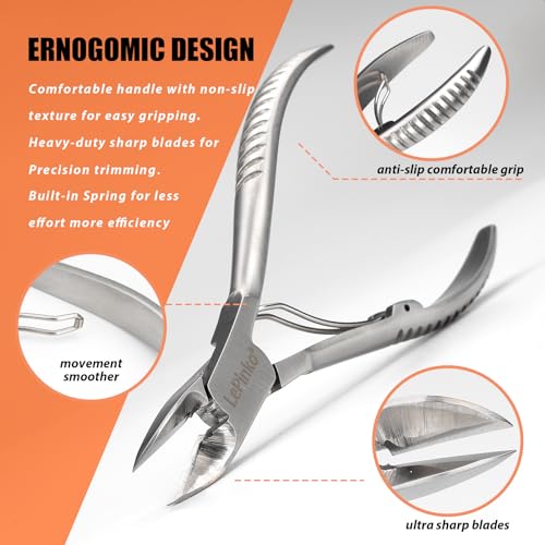Heavy Duty Podiatrist Toenail Clippers for Thick and Ingrown Nails, Hand Forged Stainless Steel Toe Nail Clippers for Men Women Seniors - size: 1PCS