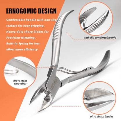 Heavy Duty Podiatrist Toenail Clippers for Thick and Ingrown Nails, Hand Forged Stainless Steel Toe Nail Clippers for Men Women Seniors - size: 1PCS