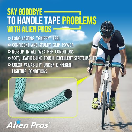 ALIEN PROS Chameleon Skin Bike Handlebar Tape (Set of 2) – Full Pattern Upgrade with Striking Color-Shifting Design and Premium Comfort Grip (Mint) - color: Mint