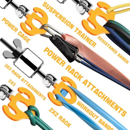 Power Rack Attachments, Hooks for Squat Rack, Resistance Band Heavy Duty, Versatile Gym Equipment Attachments, for Strength Traning, Fitness, Physical Therapy