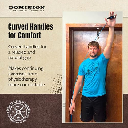 Shoulder Pulley with Over The Door Hook - Improve Shoulder Mobility and Range of Motion - Scratch Resistant Padding to Protect Your Door