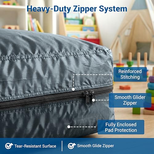 Skil-Care Crash Pad Cover Replacement, Nylon and Cozy Cloth, Machine Wash | Indoor & Outdoor Durable Cover Only (No Foam), Soft Landing, Crashpad for Kids Sensory Mat, For Active Play, Machine Washable - size: 3' x 4' Cover
