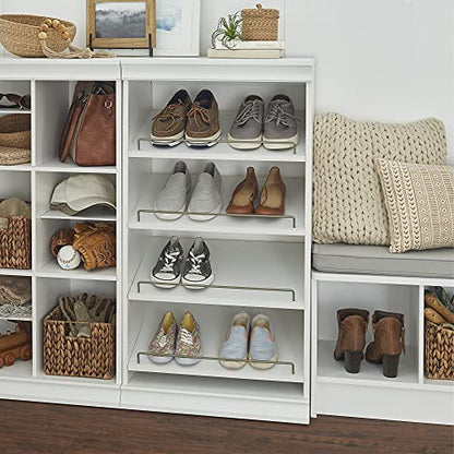 ClosetMaid Modular Storage Shelf Unit with Angled Shoe Shelves, White - color: White