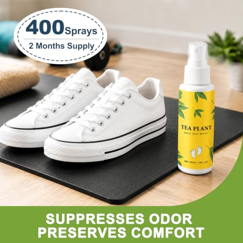 6 Pack Shoe Deodorizer Spray, Powerful Foot Odor Eliminator Shoe Freshener | 6 Scents with Lasting Fragrance, Refresher Spray for Smelly Shoes, Sneakers, Boots, Up to 400 Uses, Travel Size Each 1.01oz