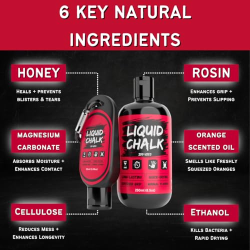 PowerGrip Liquid Chalk – Sweat-Proof, No-Mess Grip Enhancer for Weightlifting, Rock Climbing & Gymnastics - size: 1x 50ml bottle